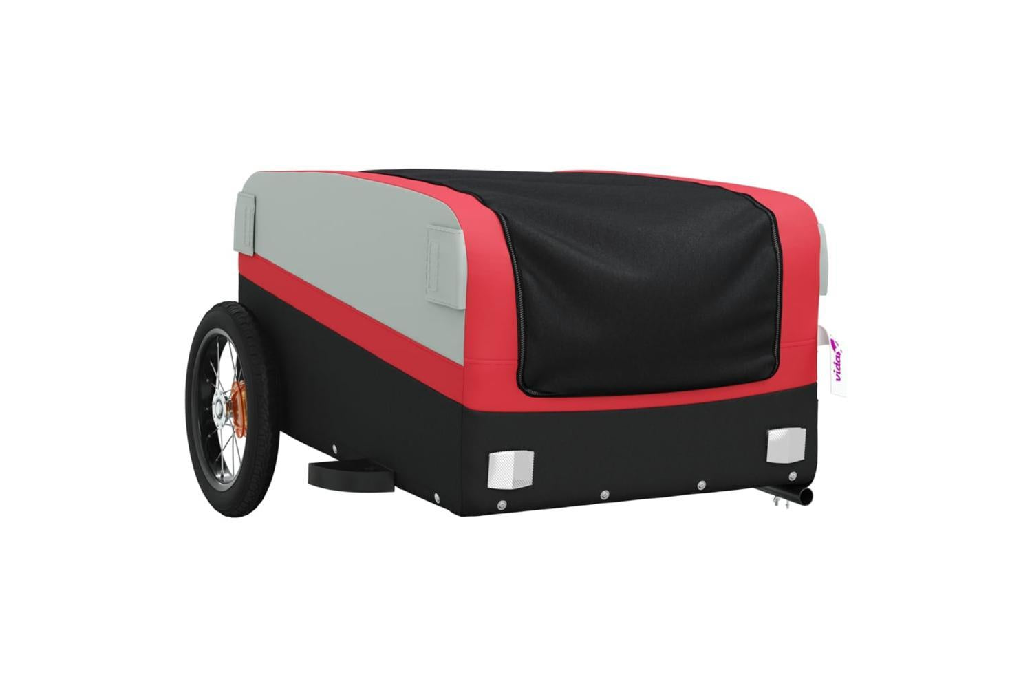 Vidaxl Bike Trailer Black And Red 30 Kg Iron-4