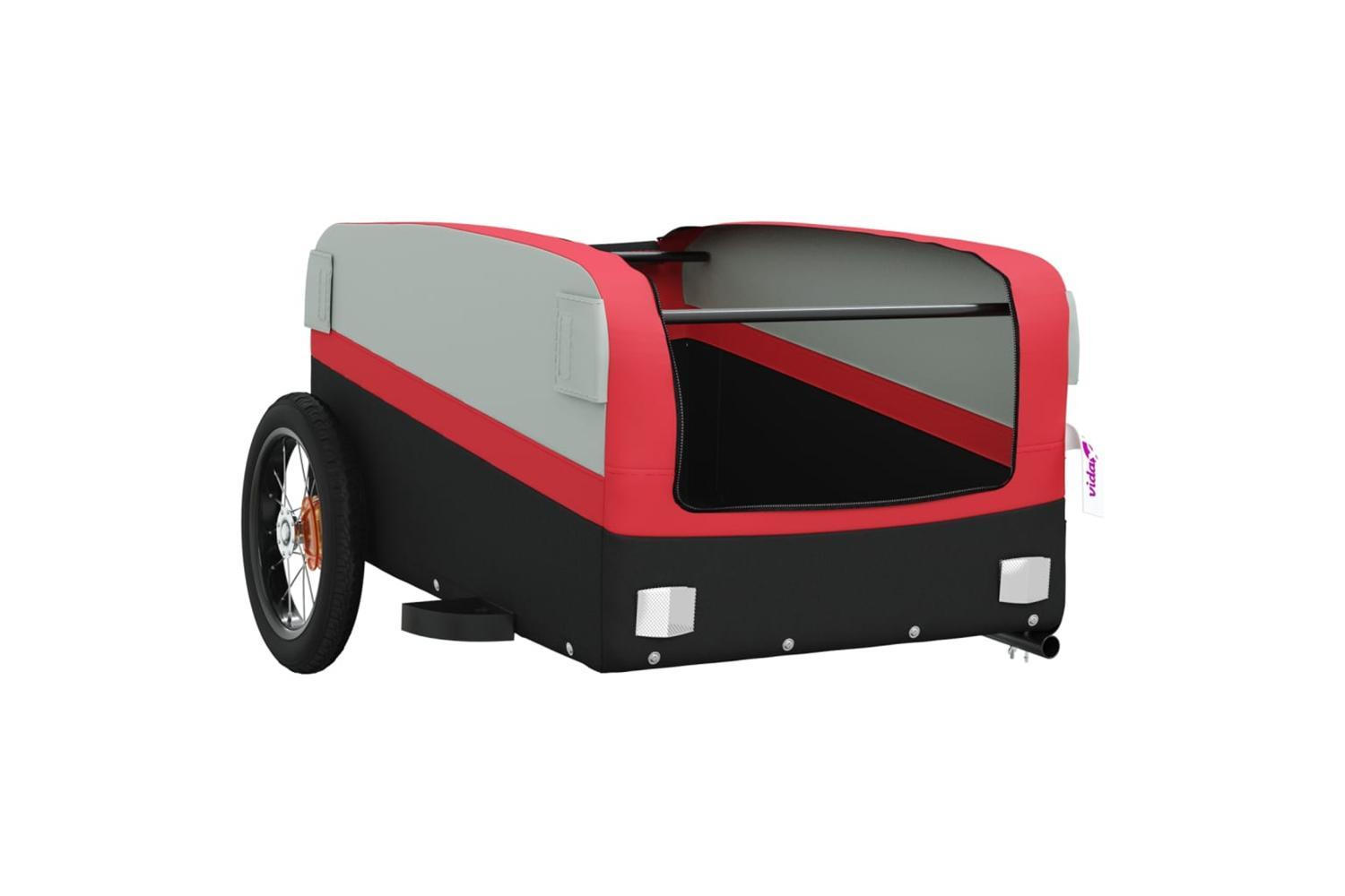 Vidaxl Bike Trailer Black And Red 30 Kg Iron-5
