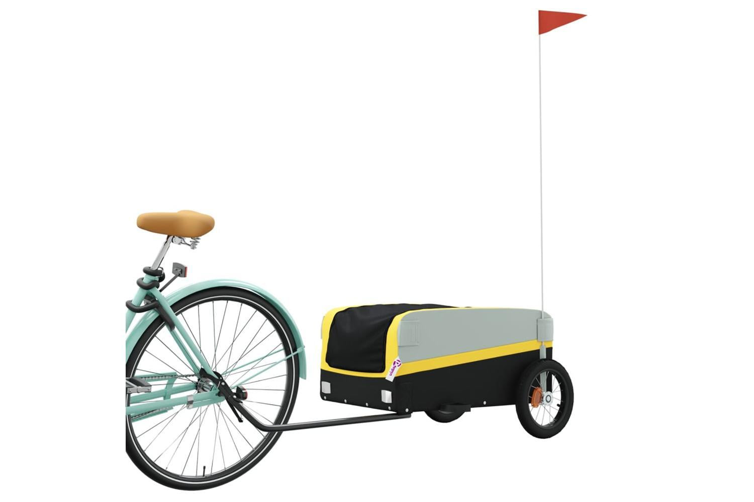 Vidaxl Bike Trailer Black And Yellow 30 Kg Iron-3