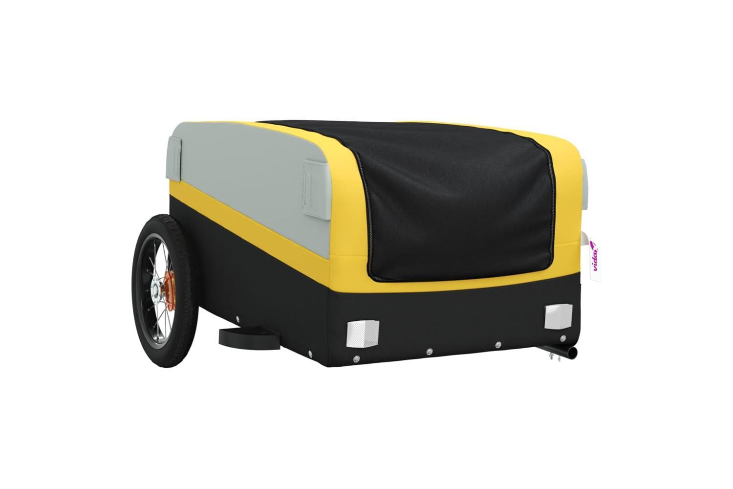 Vidaxl Bike Trailer Black And Yellow 30 Kg Iron-4