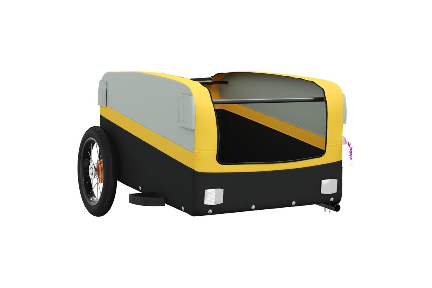 Vidaxl Bike Trailer Black And Yellow 30 Kg Iron-5