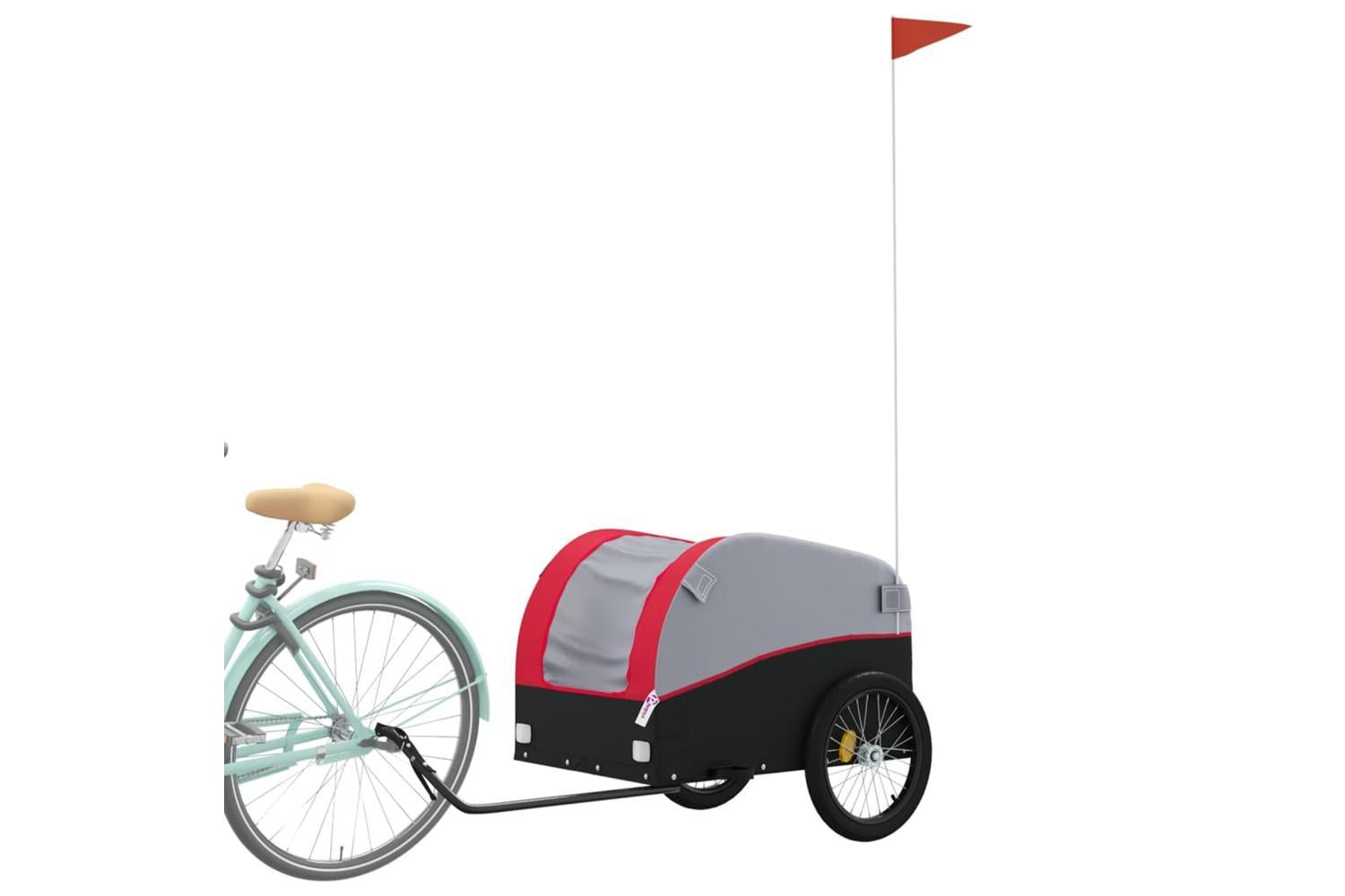 Vidaxl Bike Trailer Black And Red 45 Kg Iron-3