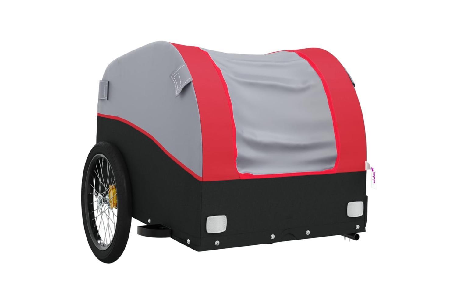 Vidaxl Bike Trailer Black And Red 45 Kg Iron-4