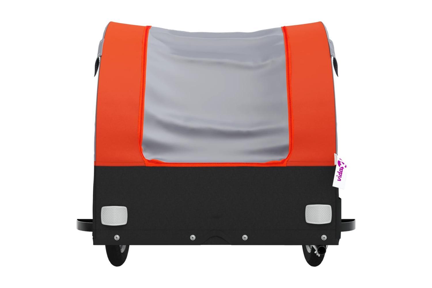 Vidaxl Bike Trailer Black And Orange 45 Kg Iron-6