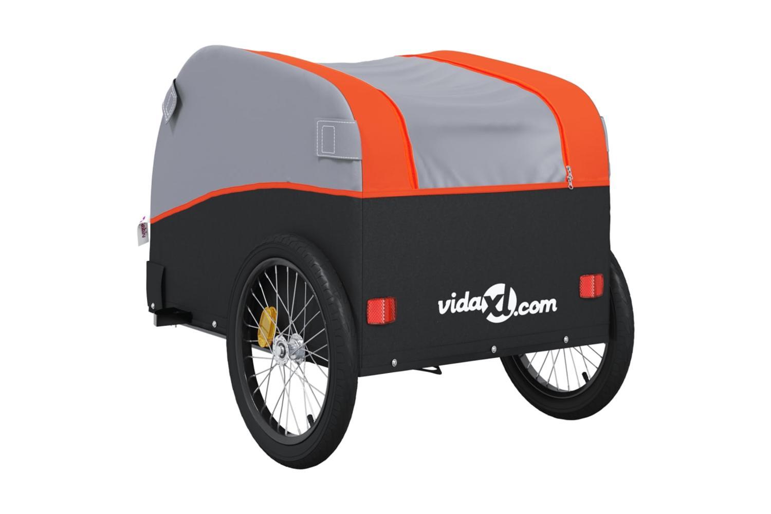 Vidaxl Bike Trailer Black And Orange 45 Kg Iron-8