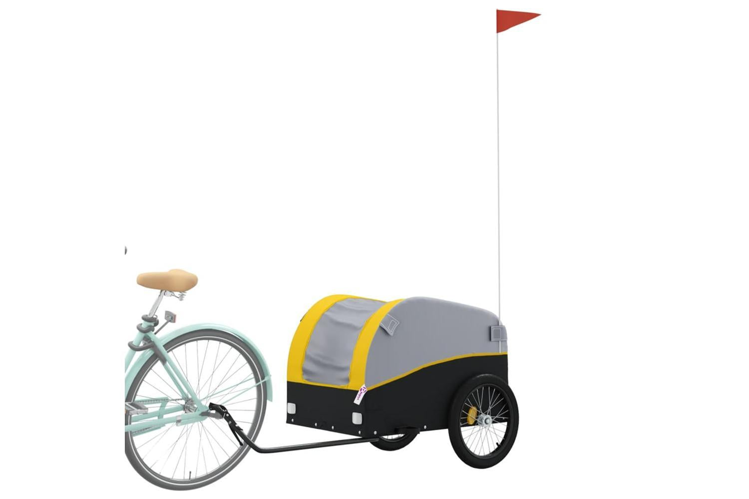 Vidaxl Bike Trailer Black And Yellow 45 Kg Iron-3