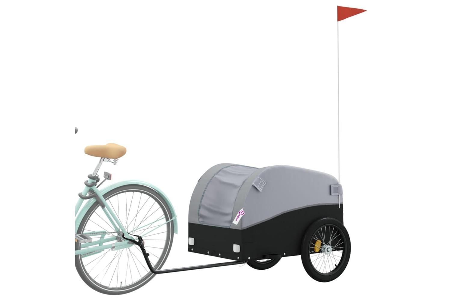 Vidaxl Bike Trailer Black And Grey 45 Kg Iron-3