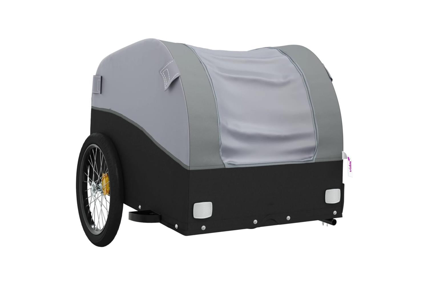 Vidaxl Bike Trailer Black And Grey 45 Kg Iron-4