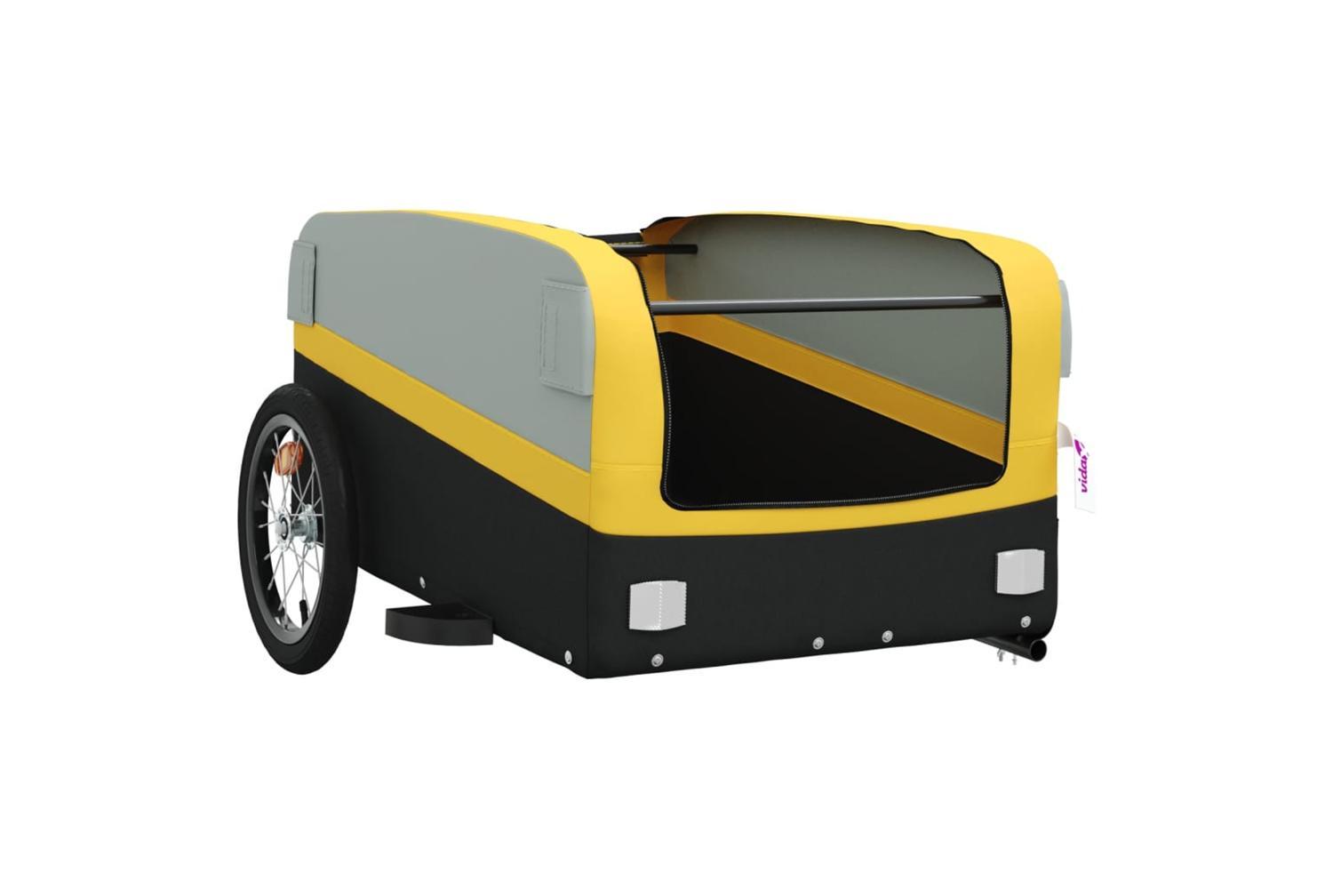 Vidaxl Bike Trailer Black And Yellow 45 Kg Iron-5