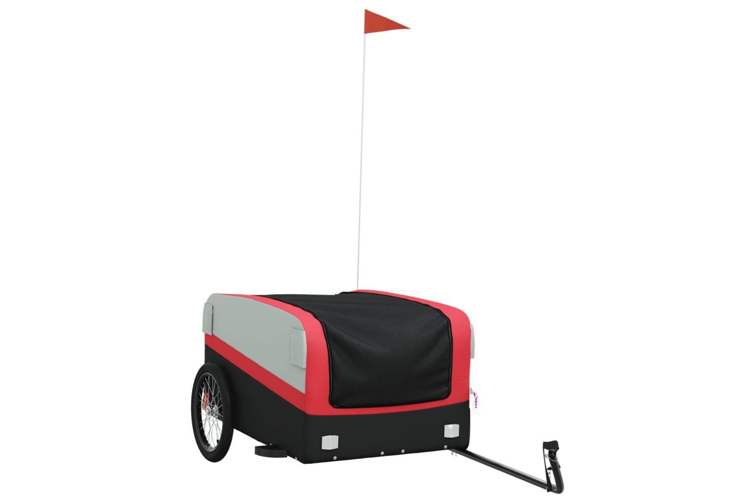 Vidaxl Bike Trailer Black And Red 45 Kg Iron-2