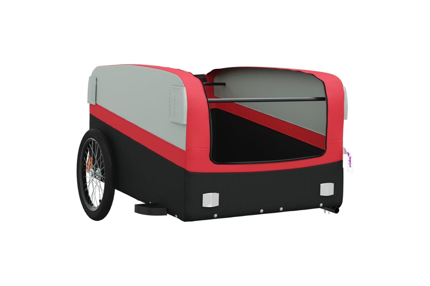 Vidaxl Bike Trailer Black And Red 45 Kg Iron-5