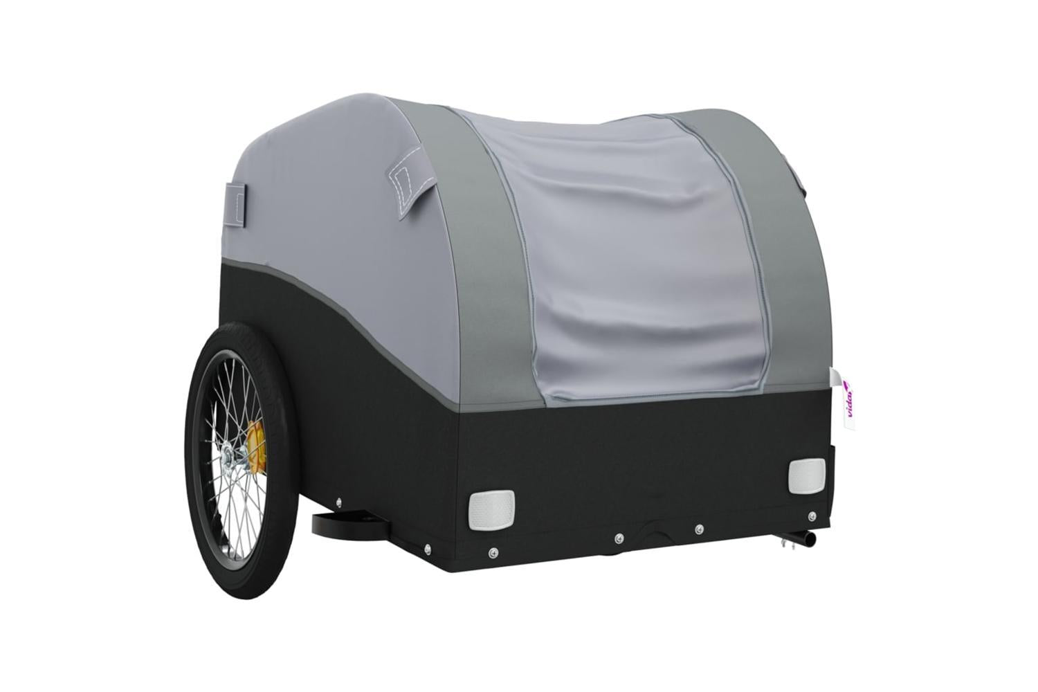 Vidaxl Bike Trailer Black And Grey 30 Kg Iron-4