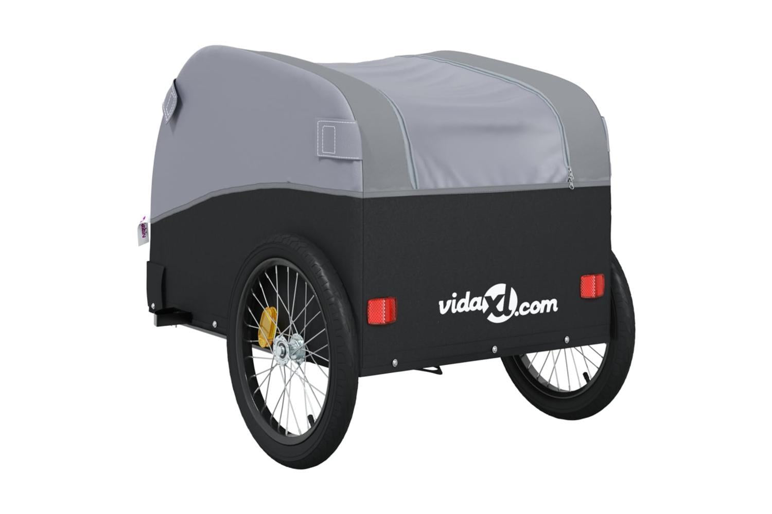Vidaxl Bike Trailer Black And Grey 30 Kg Iron-8