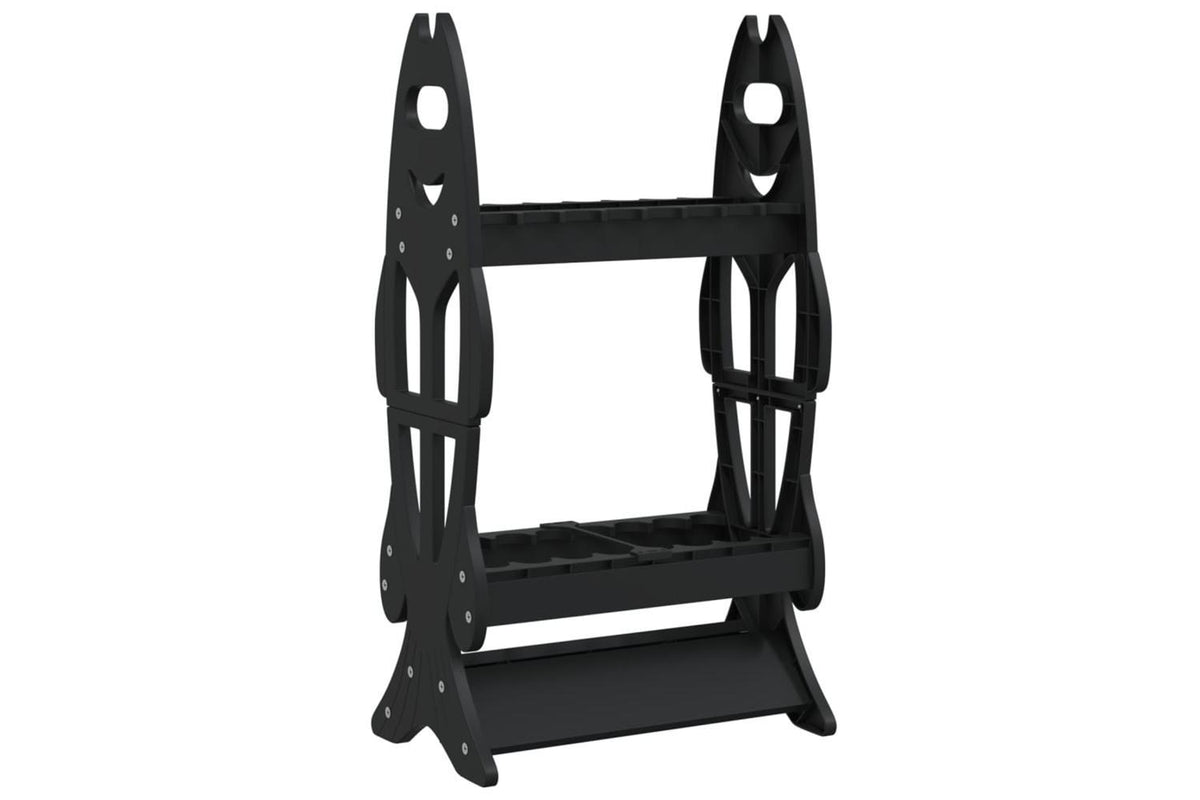 Vidaxl Fishing Rod Rack For 16 Rods Black