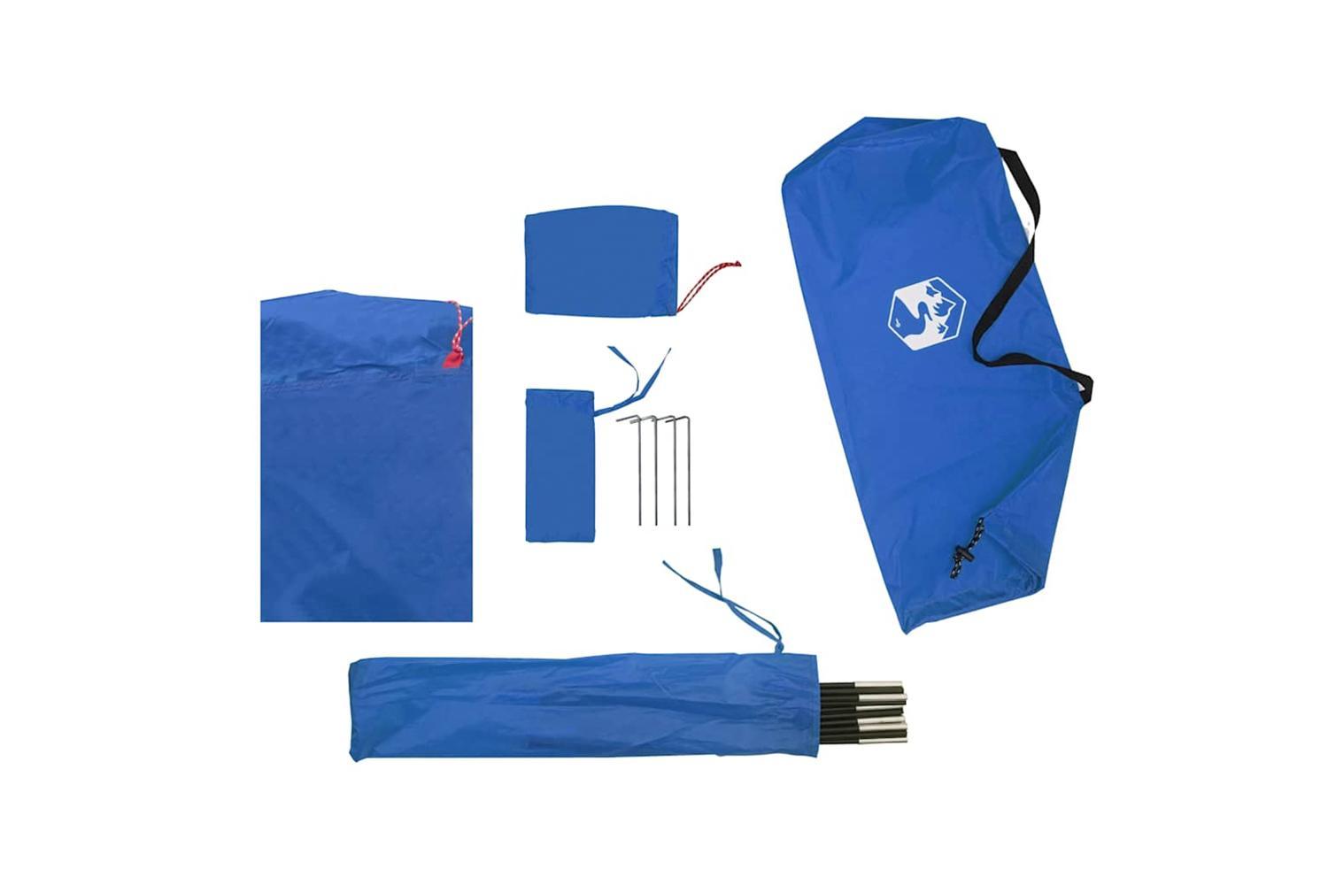 Vidaxl Beach Tent Azure Blue 274x178x170/148 Cm 185t Polyester-10