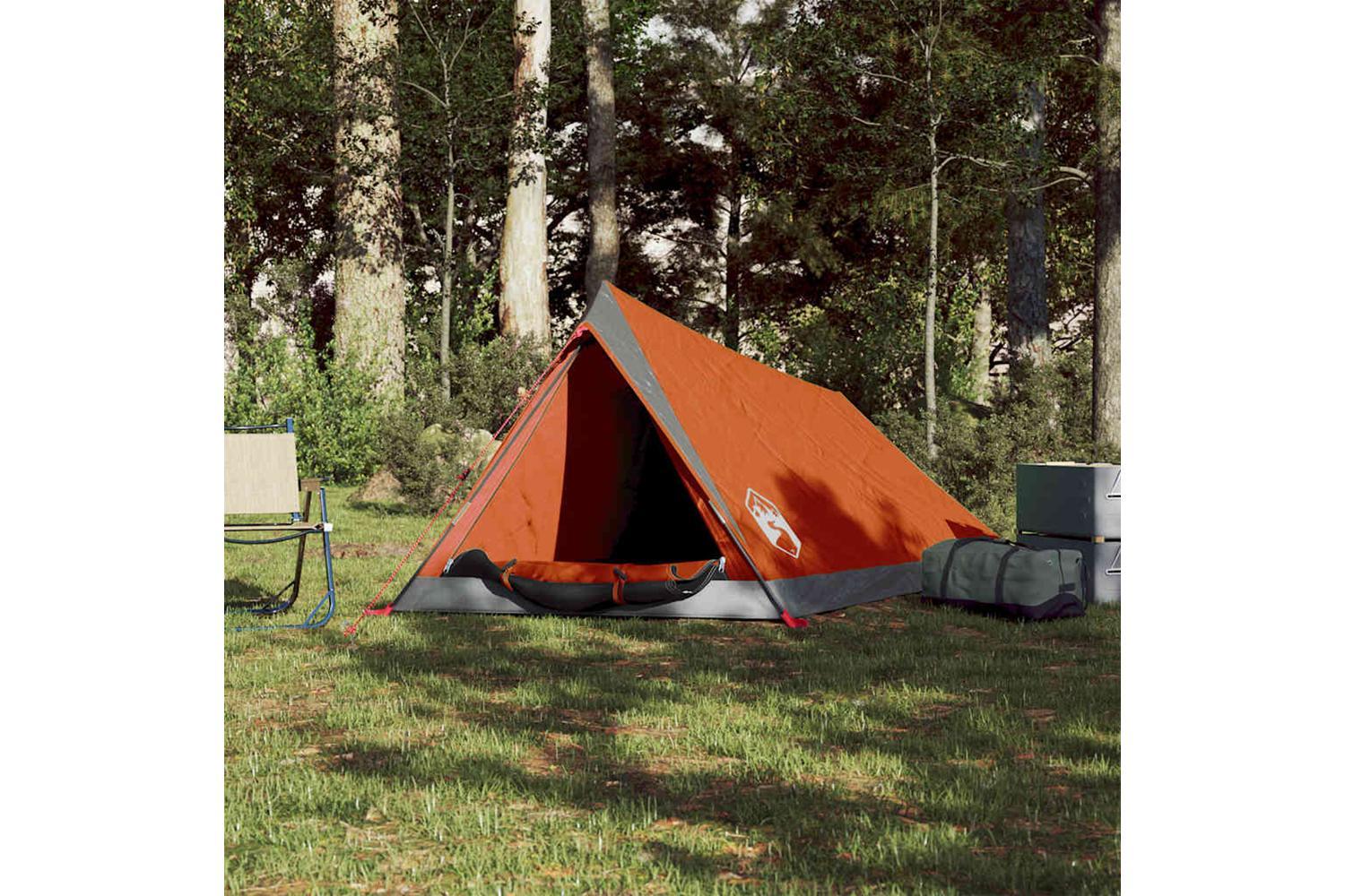 Vidaxl Camping Tent 2-person Grey And Orange Waterproof-3