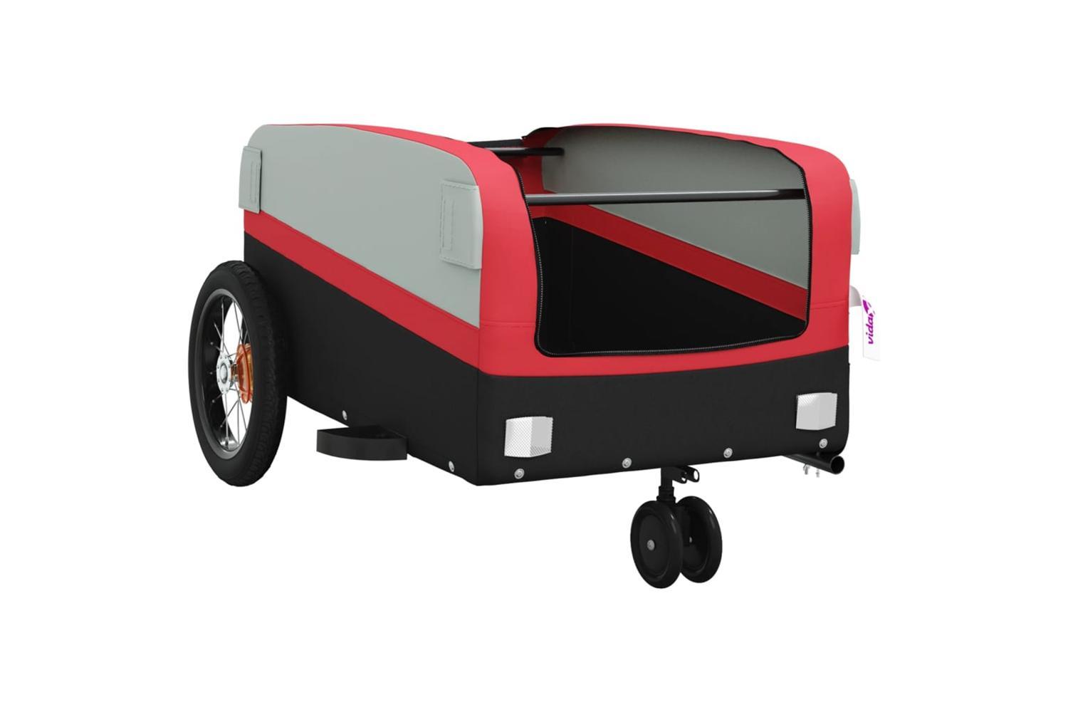 Vidaxl Bike Trailer Black And Red 30 Kg Iron-5