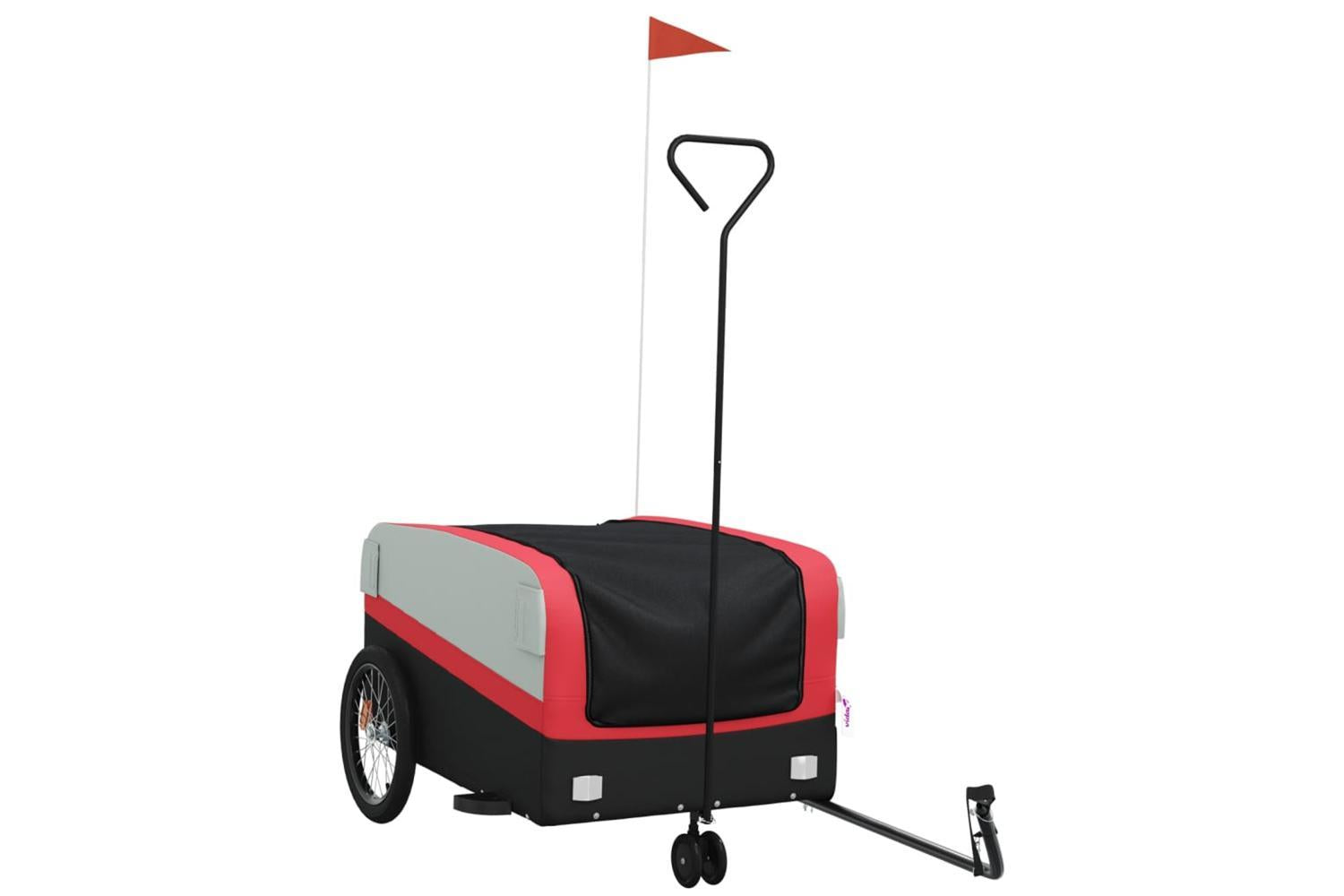 Vidaxl Bike Trailer Black And Red 45 Kg Iron