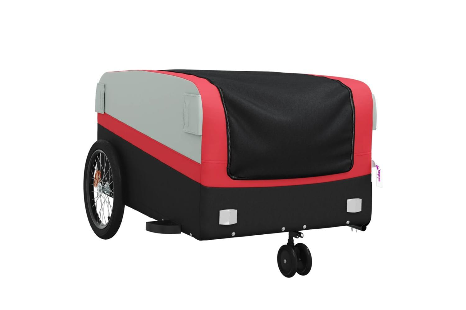 Vidaxl Bike Trailer Black And Red 45 Kg Iron-4