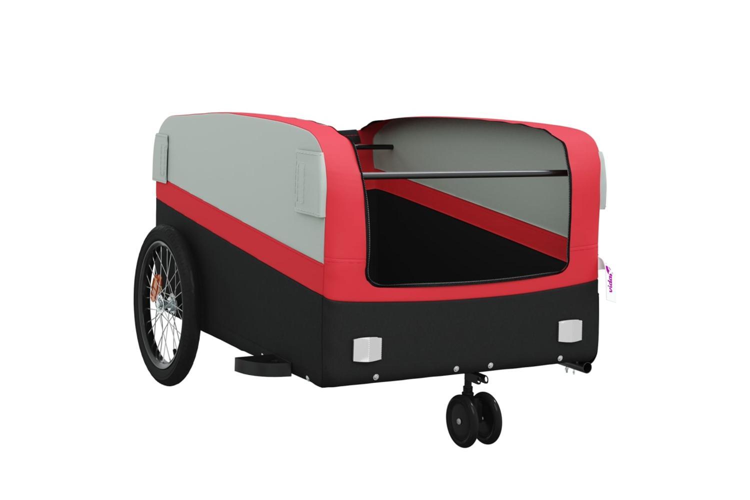 Vidaxl Bike Trailer Black And Red 45 Kg Iron-5