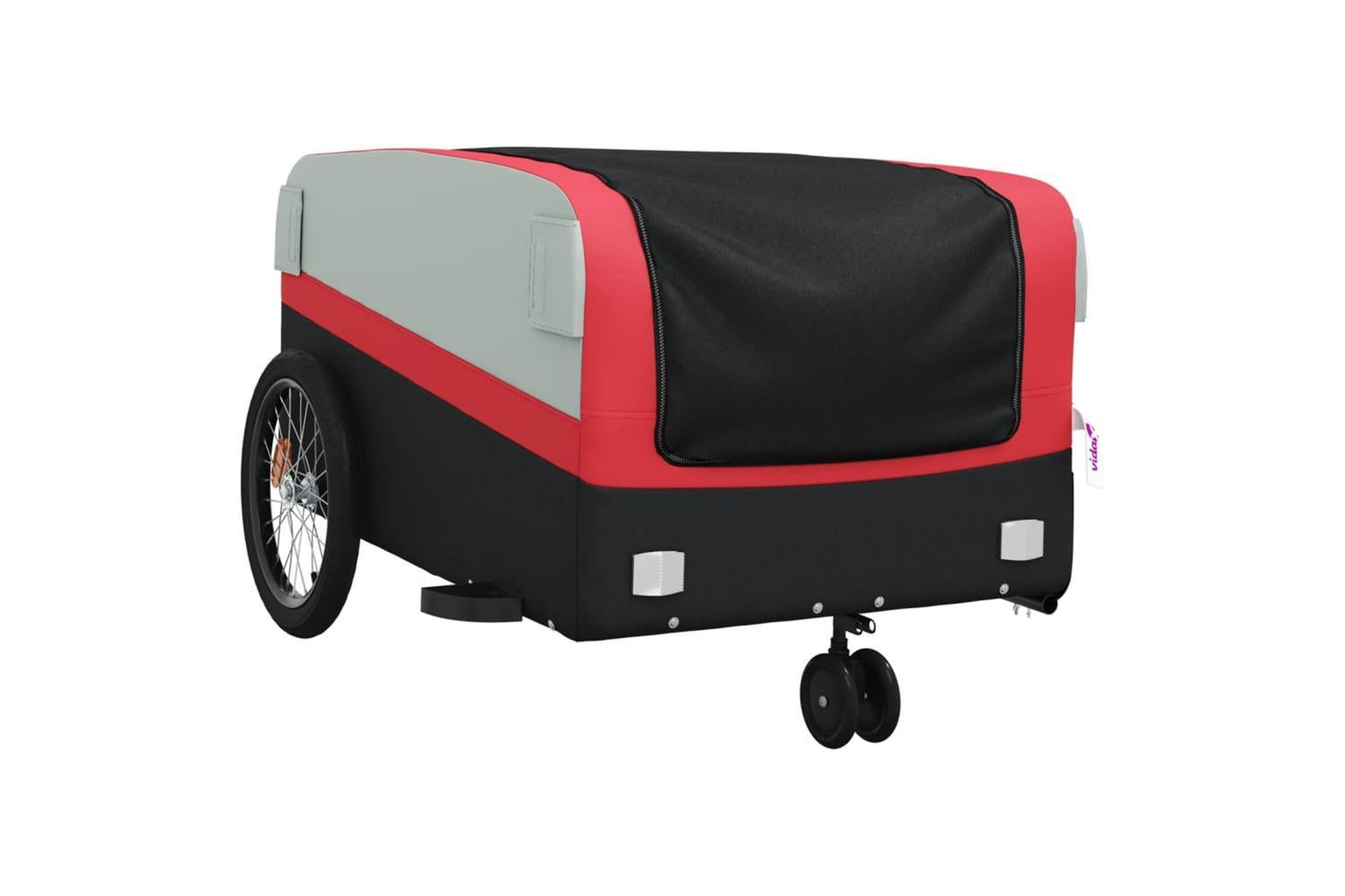 Vidaxl Bike Trailer Black And Red 45 Kg Iron-4