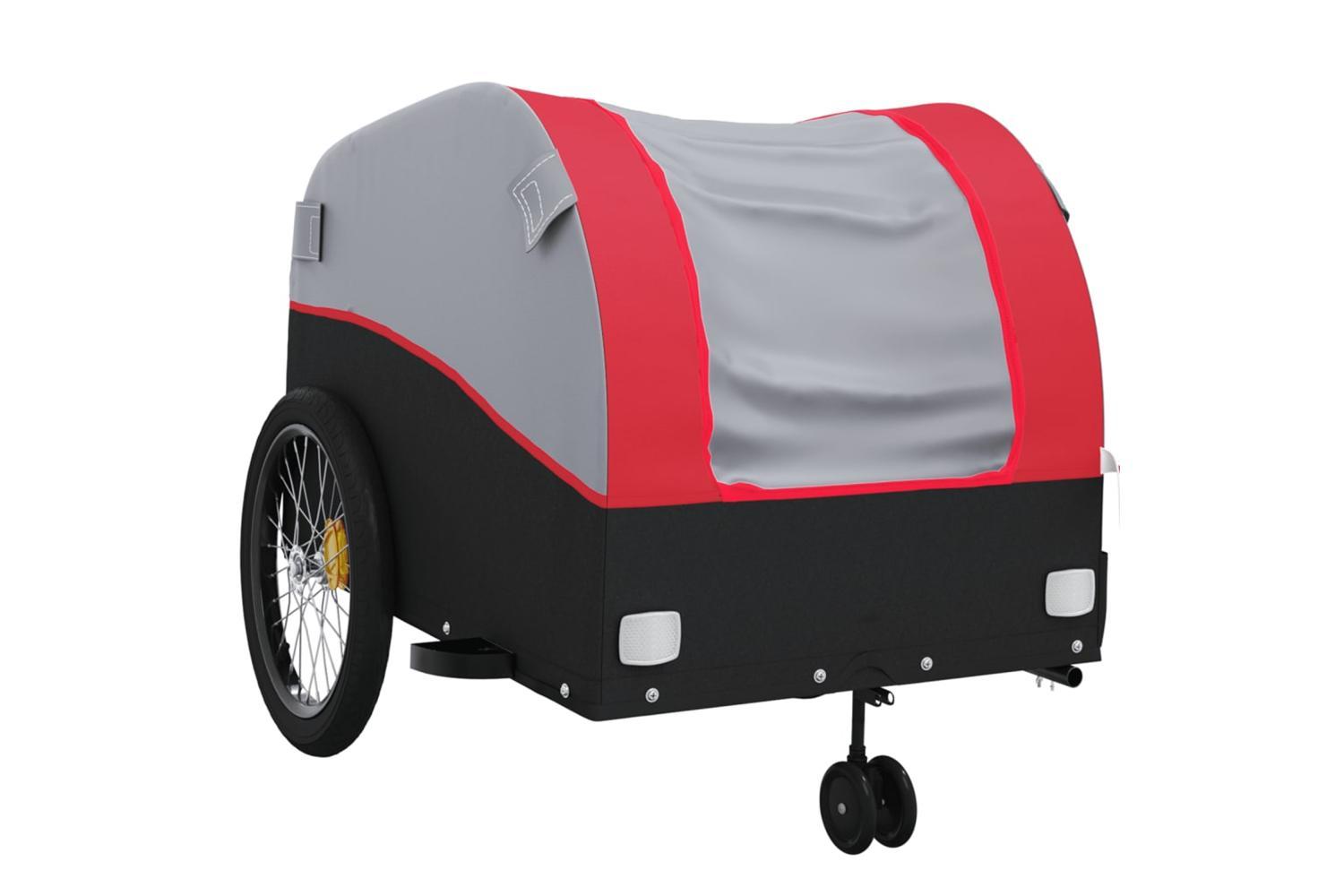 Vidaxl Bike Trailer Black And Red 45 Kg Iron-4