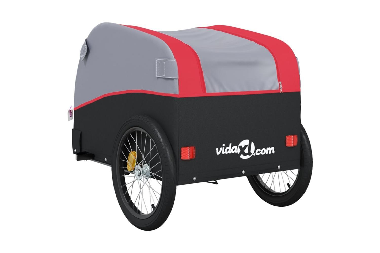 Vidaxl Bike Trailer Black And Red 45 Kg Iron-8