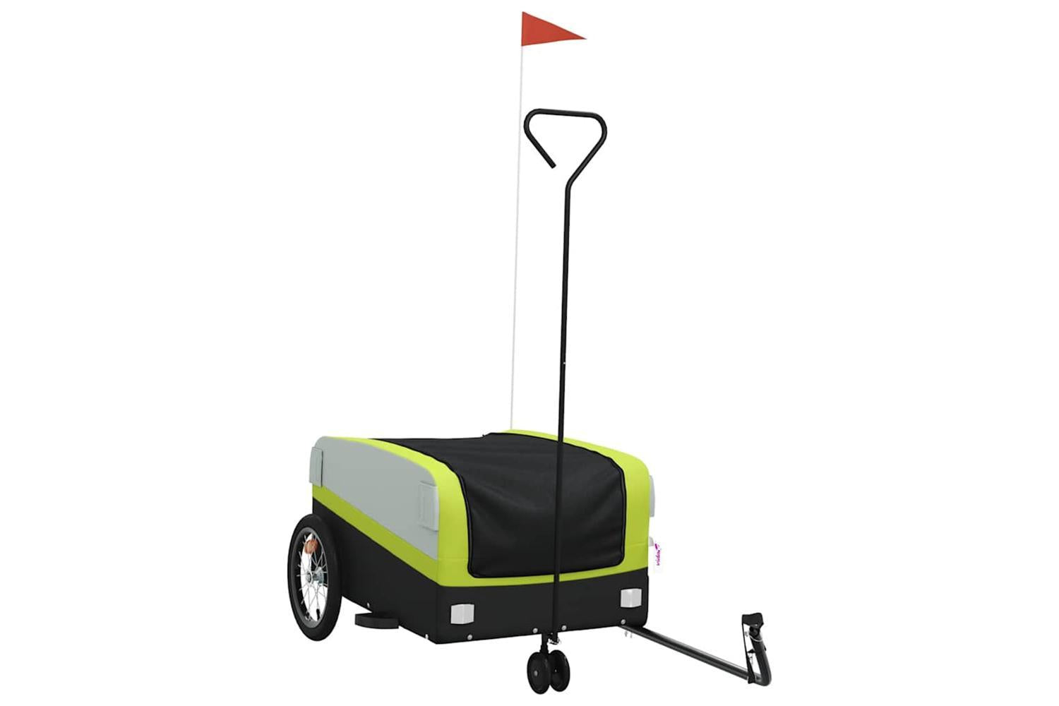 Vidaxl Bike Trailer Black And Green 45 Kg Iron-2