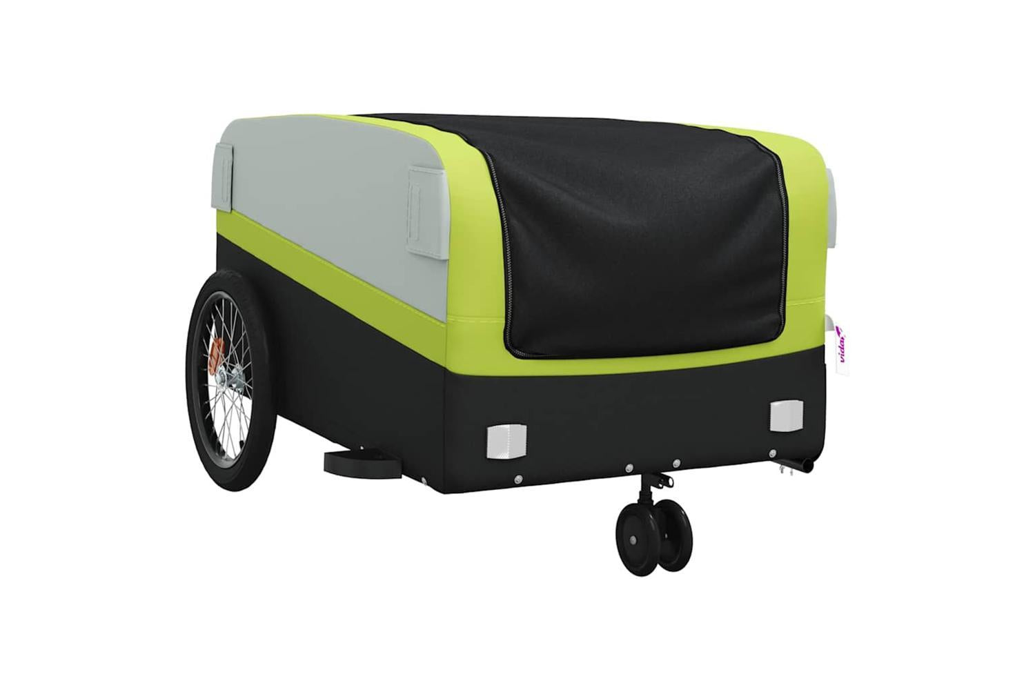 Vidaxl Bike Trailer Black And Green 45 Kg Iron-4