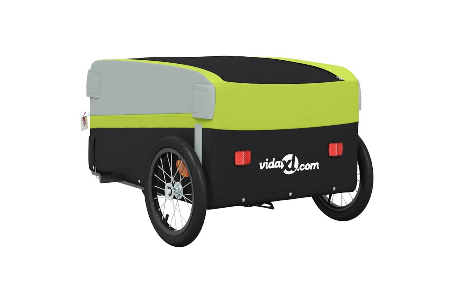 Vidaxl Bike Trailer Black And Green 45 Kg Iron-8