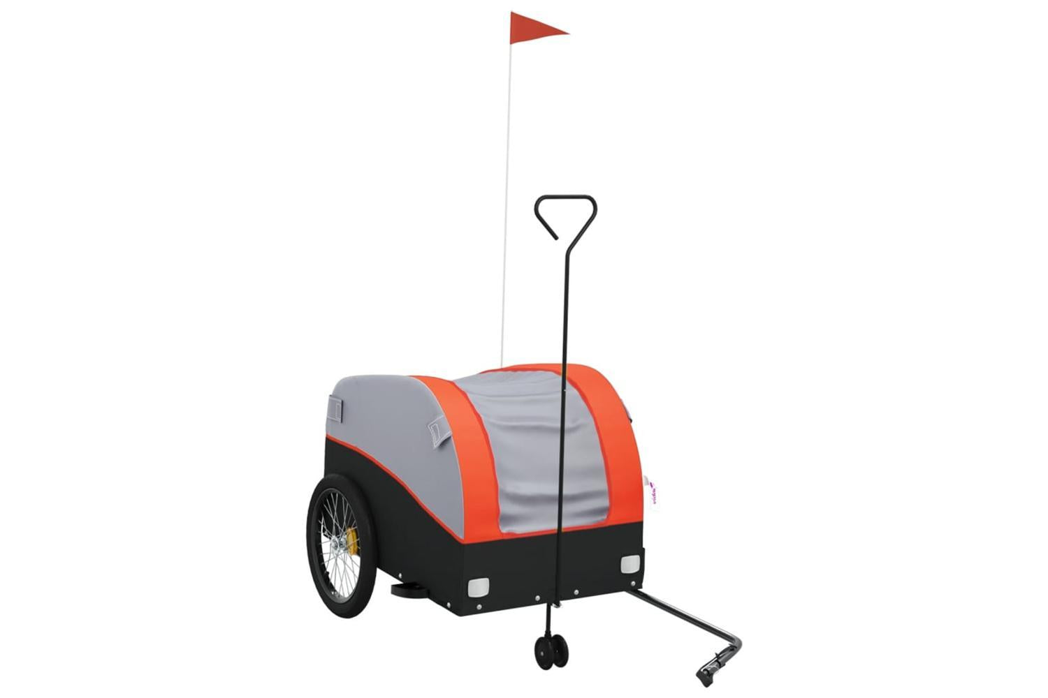 Vidaxl Bike Trailer Black And Orange 45 Kg Iron-2