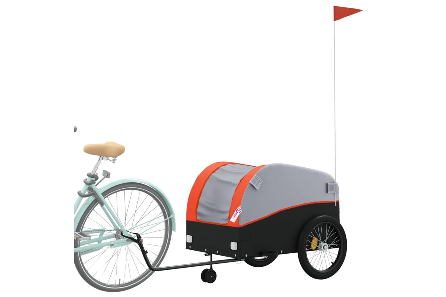 Vidaxl Bike Trailer Black And Orange 45 Kg Iron-3