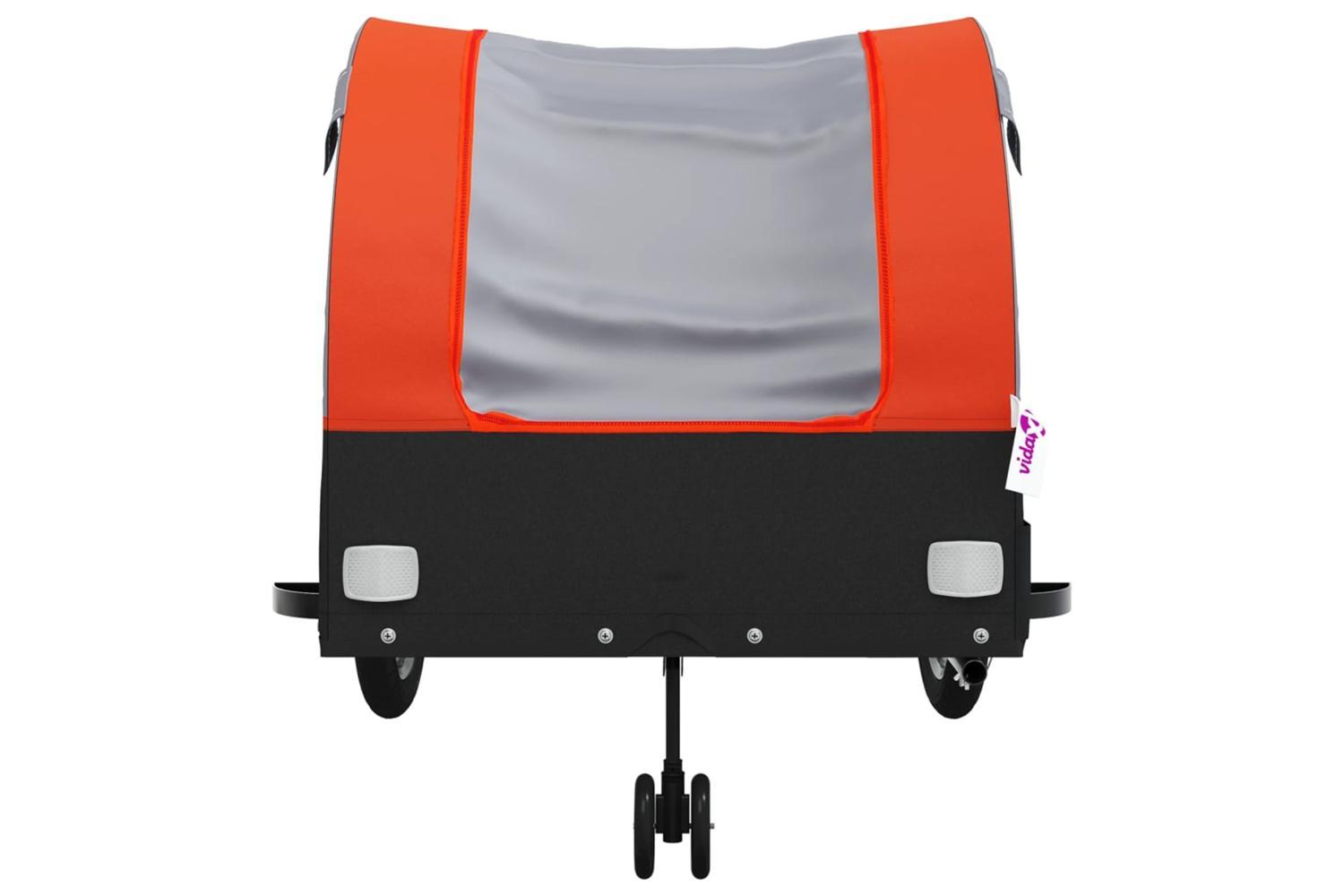 Vidaxl Bike Trailer Black And Orange 45 Kg Iron-6