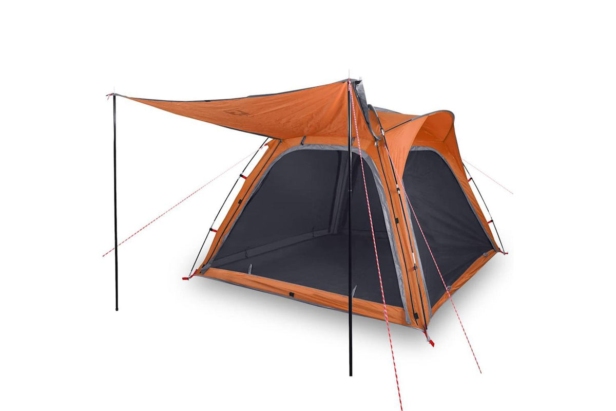 Vidaxl Camping Tent 4-person Grey And Orange Quick Release Waterproof-2