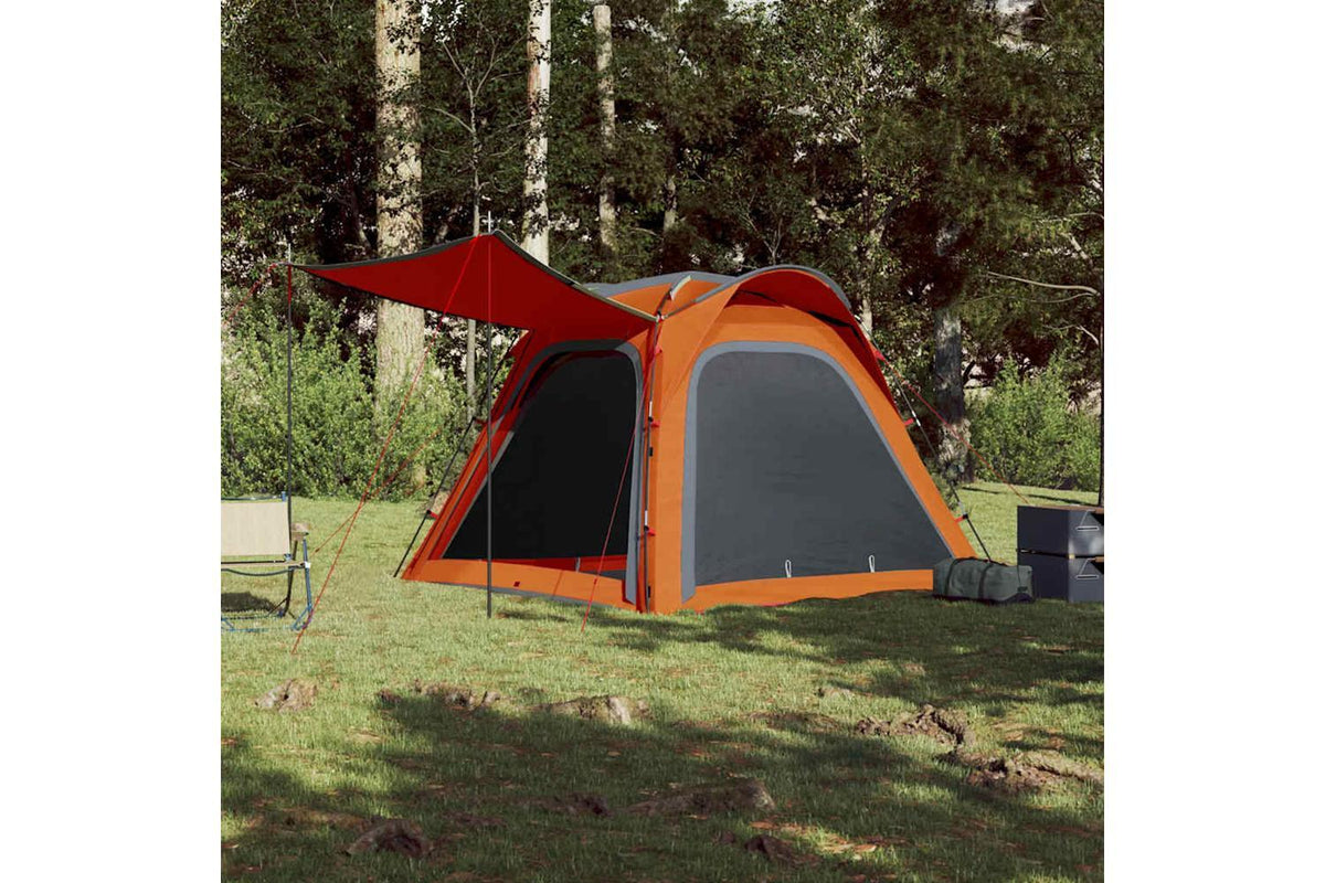 Vidaxl Camping Tent 4-person Grey And Orange Quick Release Waterproof-3