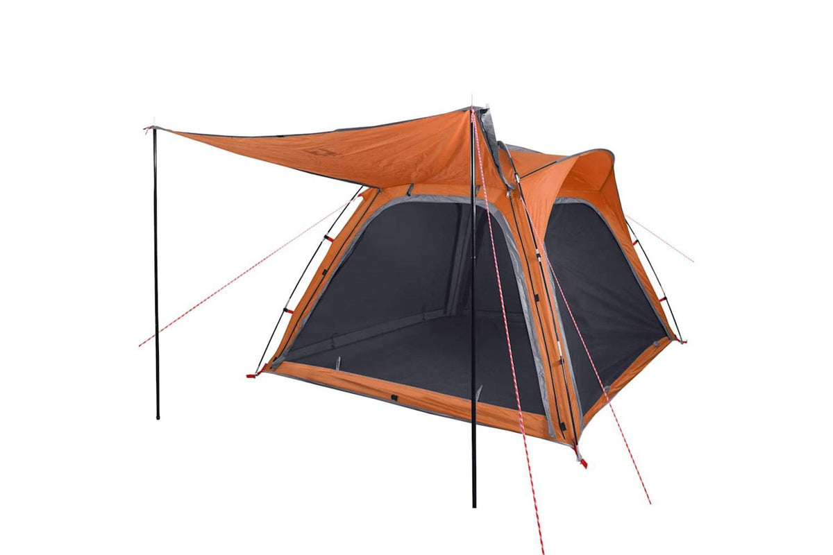 Vidaxl Camping Tent 4-person Grey And Orange Quick Release Waterproof-4