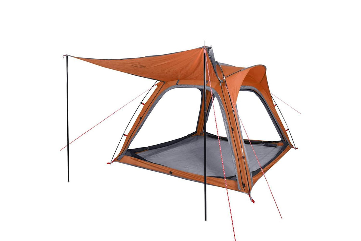 Vidaxl Camping Tent 4-person Grey And Orange Quick Release Waterproof-5
