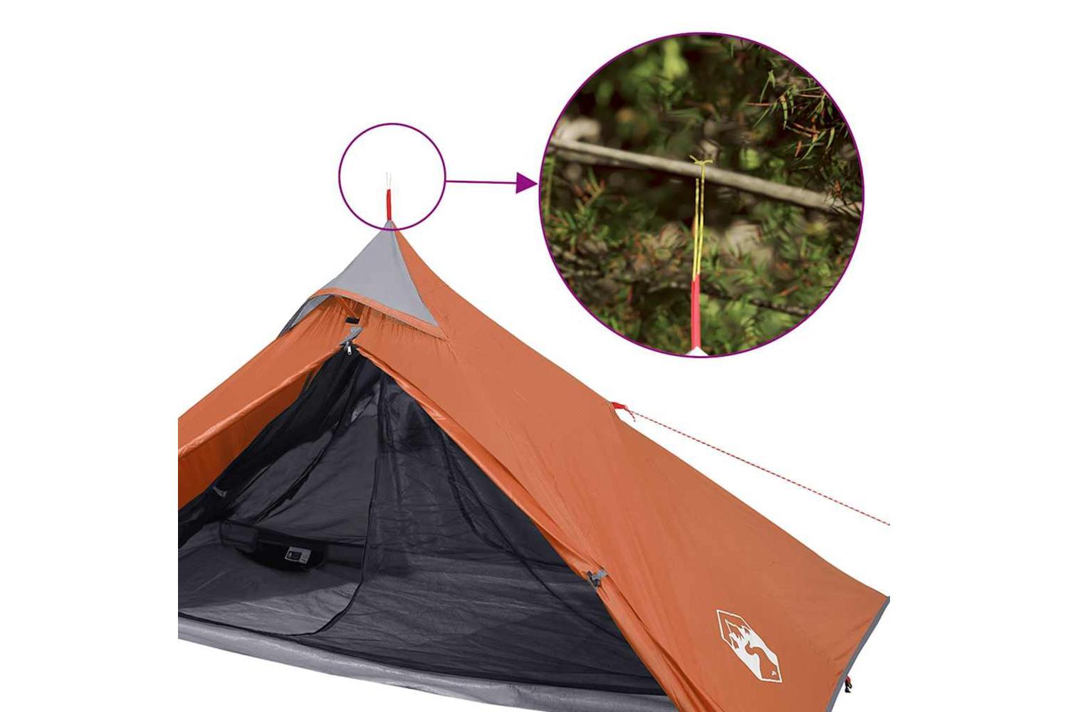 Vidaxl Hanging Tent Tipi 1-person Orange Waterproof-10
