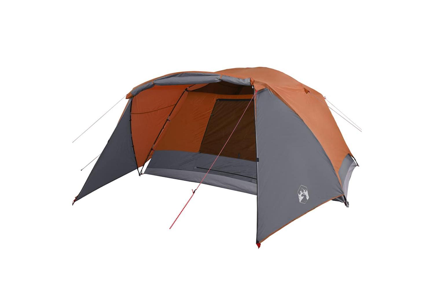 Vidaxl Family Tent With Porch 6-person Grey And Orange Waterproof-4