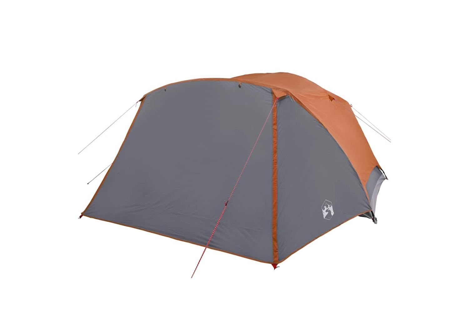 Vidaxl Family Tent With Porch 6-person Grey And Orange Waterproof-6