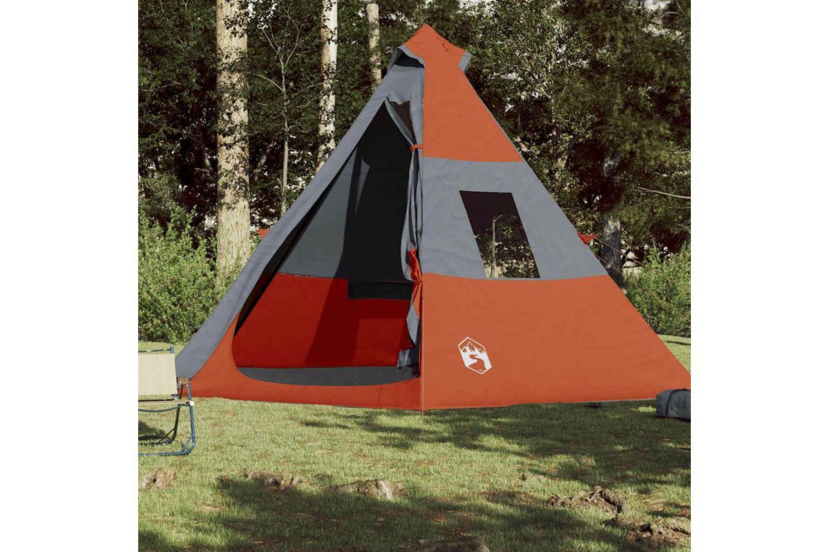 Vidaxl Camping Tent Tipi 7-person Orange Waterproof-3