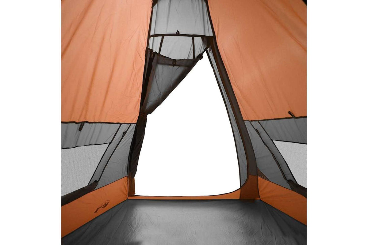 Vidaxl Camping Tent Tipi 7-person Orange Waterproof-10