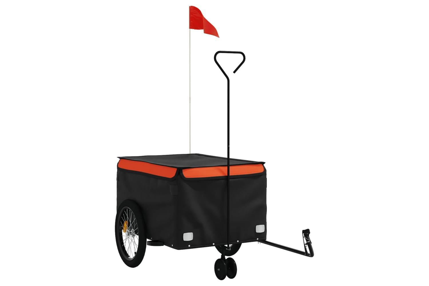 Vidaxl Bike Trailer Black And Orange 45 Kg Iron-2