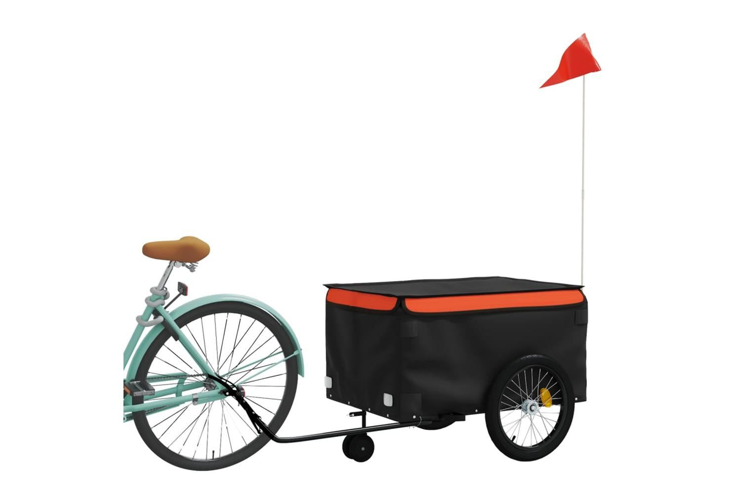 Vidaxl Bike Trailer Black And Orange 45 Kg Iron-3