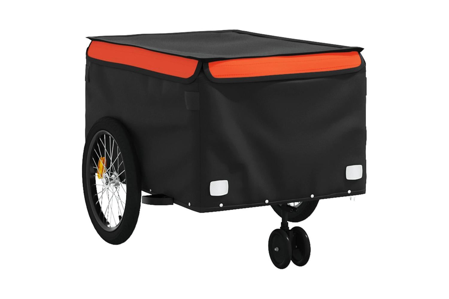 Vidaxl Bike Trailer Black And Orange 45 Kg Iron-4