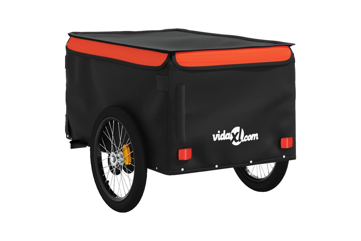 Vidaxl Bike Trailer Black And Orange 45 Kg Iron-8