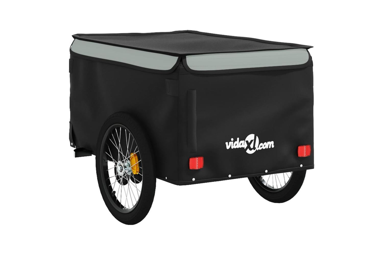 Vidaxl Bike Trailer Black And Grey 45 Kg Iron-8
