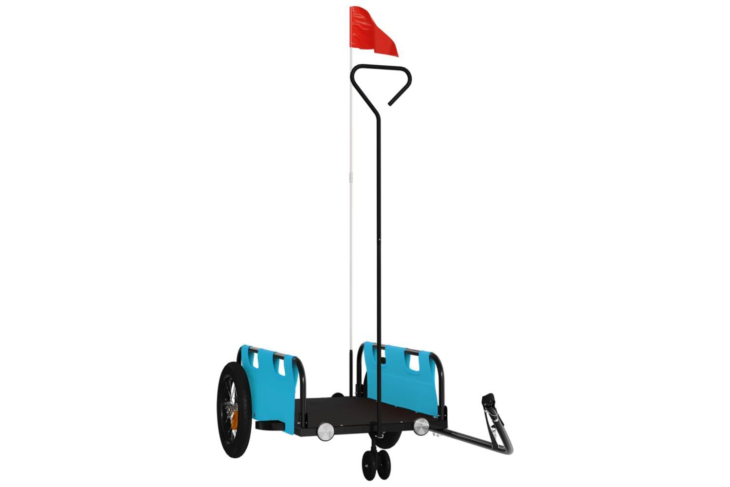 Vidaxl Bike Trailer Blue Oxford Fabric And Iron-2