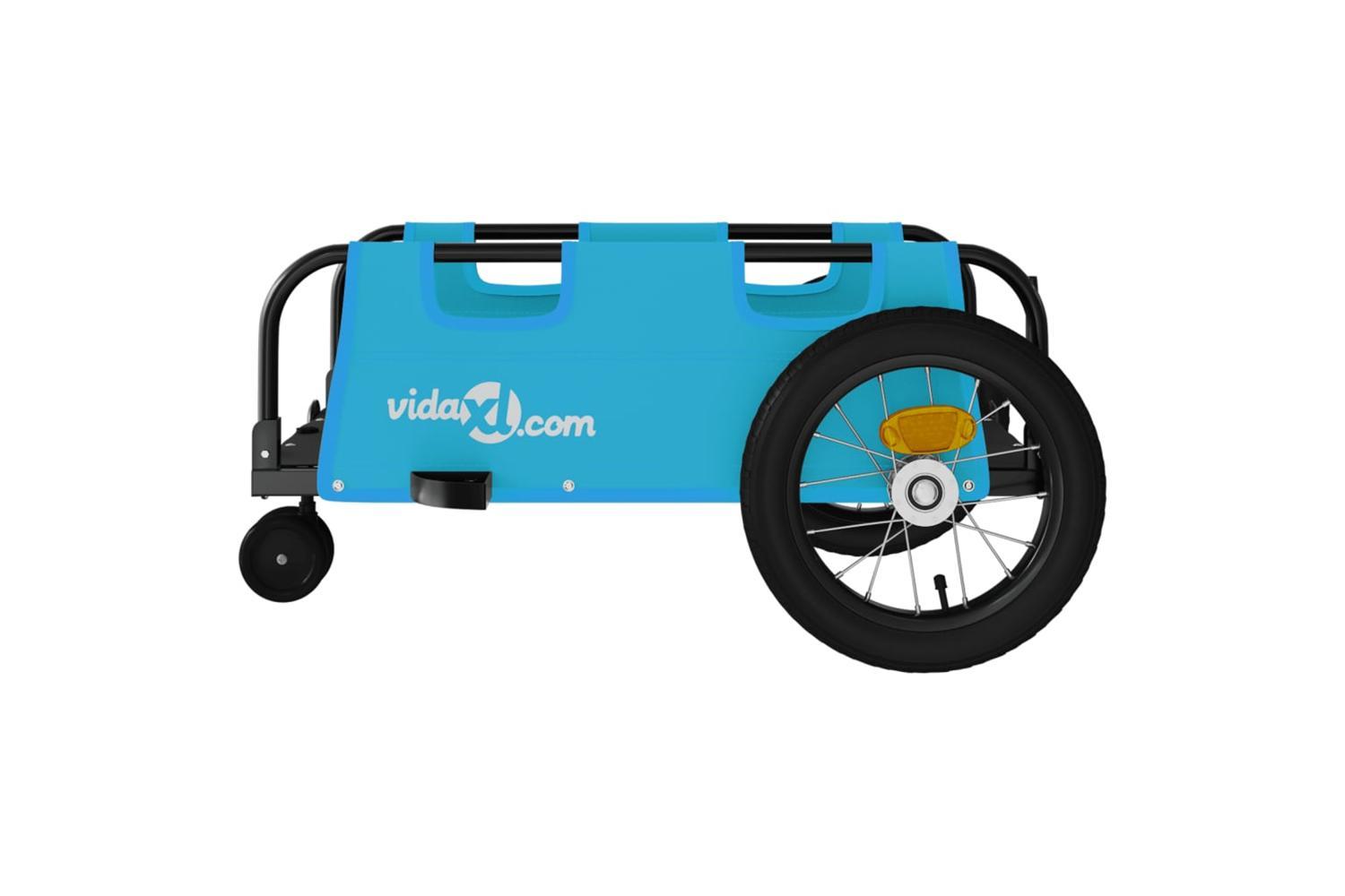 Vidaxl Bike Trailer Blue Oxford Fabric And Iron-6