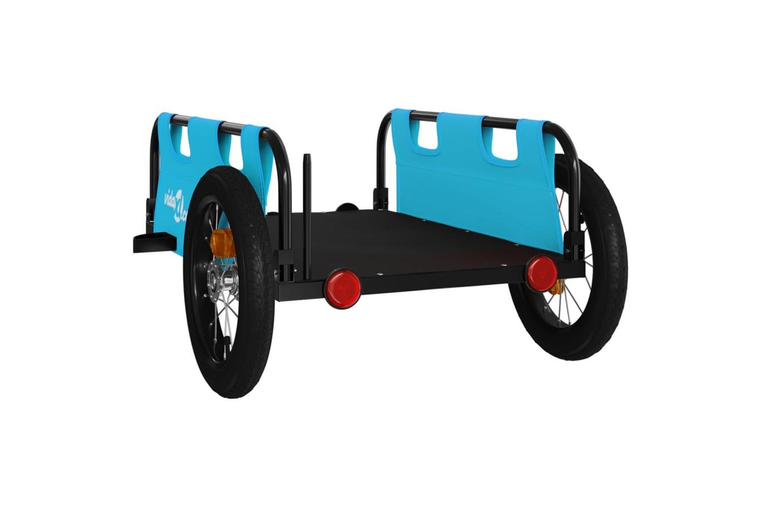 Vidaxl Bike Trailer Blue Oxford Fabric And Iron-7